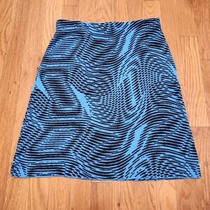 AldoMartins Anthropologie Valencia‎ Knit Mini Skirt Size Small Blue Motif